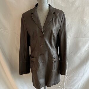 Women's Vintage Taupe Brown Leather Jacket